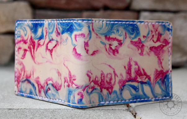 The exterior of the wallet, opened so the entire thing is visible