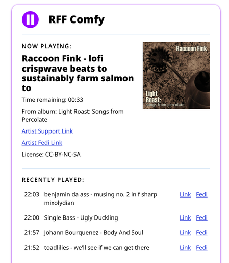 screen cap from Radio Free Fedi comfy channel, playing again temporarily this month only