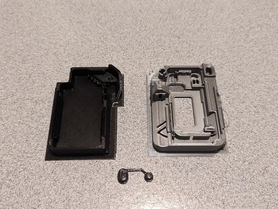 3D printer back, front, and buttons for Heltec V3 Meshtastic radio