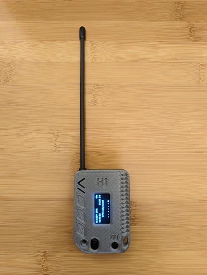 Heltec V3 Meshtastic radio assembled and in 3D printed case