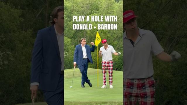 Donald And Barron Go Golfing! 🇺🇸 #golf #donaldtrump #barrontrump