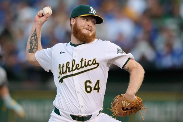 They Dodgers made a trade with the Mariners to acquire pitcher Will Klein, seen here pitching for the Athletics last year.
