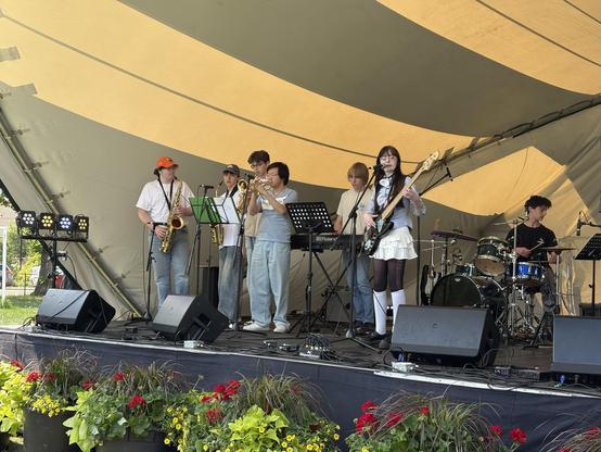 A band playing on stage.