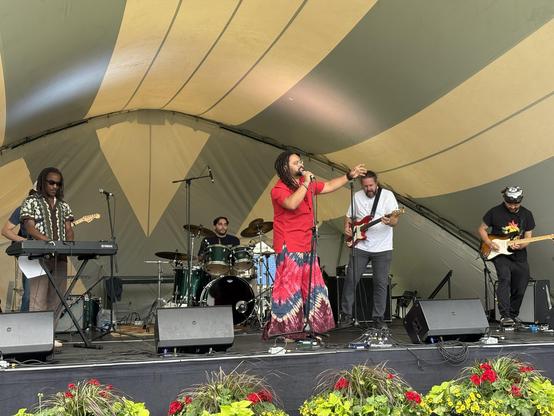 A band playing on stage.