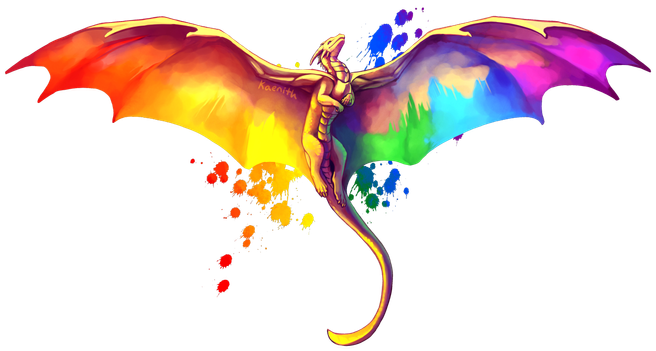 Rainbow Pride Dragon, Art by Kaenith on Tumblr