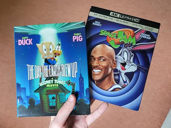 Blu-ray of 'The Day The Earth Blew Up: A Looney Tunes Movie' and 4K UHD Blu-ray of 'Space Jam'