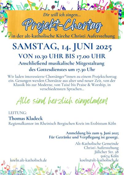 Projekt-Chortag für Chorbegeisterte