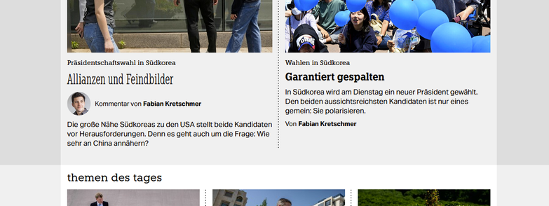 Screenshot taz Webseite mit zwei Artikeln und unterschiedlicher Schriftart