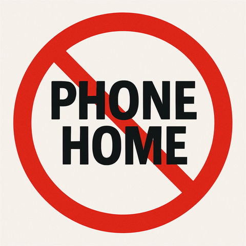 No Phone Home Sign