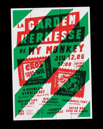 Affiche pour la Garden kermesse de la galerie My Monkey