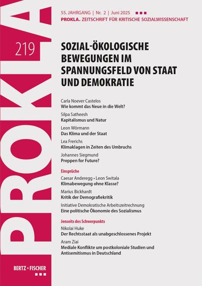 Titelbild der PROKLA 219 »Sozial-ökologische Bewegungen im Spannungsfeld von Staat und Demokratie«