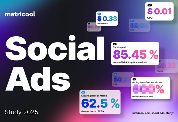 Portada del estudio 2025 de Metricool sobre el comportamiento y resultados de la publicidad en redes sociales.