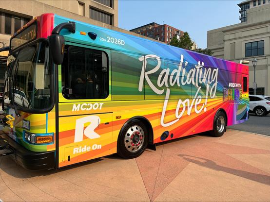 image of pride ride on bus