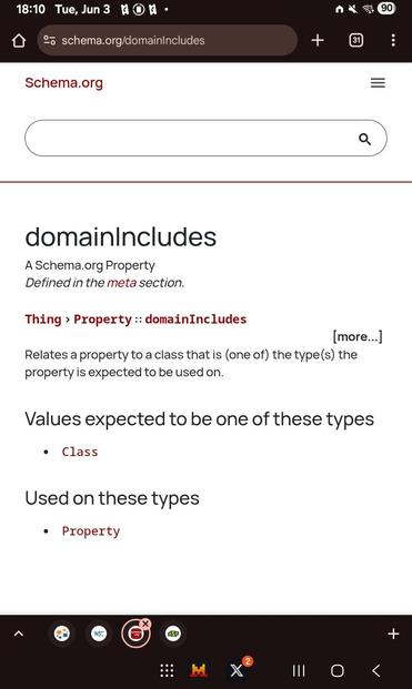 Description of schema:domainIncludes