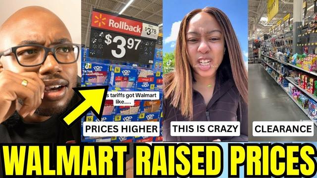 Screenshot of video of people reacting to higher prices at WalMart.