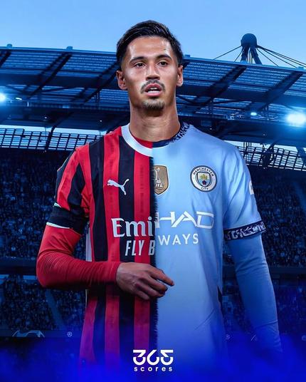 Reijnders con le maglie del Milan e del City