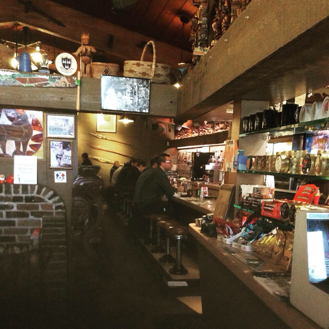 Interior of the legendary Tomahawk Restaurant in North Vancouver