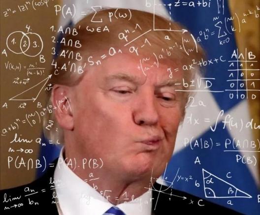 Trump looking confused with math and geometry imagery surrounding him meant to represent his confusion sourced from:

https://www.threads.com/@gingermaealltheway/post/DKcezkUPW7X?xmt=AQF0vJXK6N4IBYmj0Sqpp7x5XgSD315yCENlnmdA22ko0A
