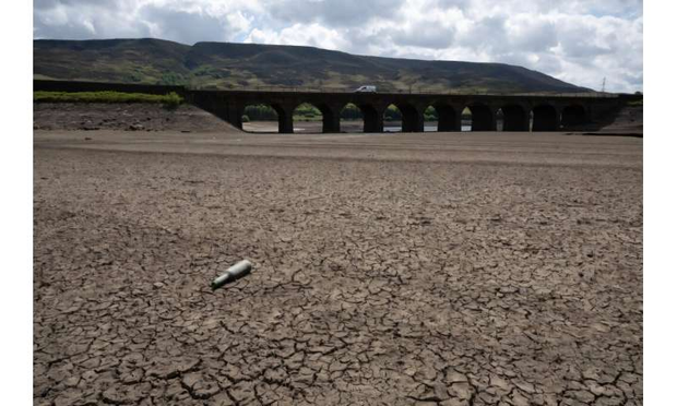 The Woodhead reservoir in northern England hit its lowest level.