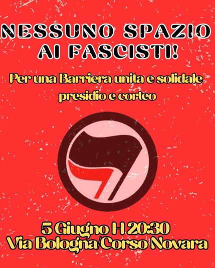 NESSUNO SPAZIO AI FASCISTI - PER UNA BARRIERA UNITA E SOLIDALE