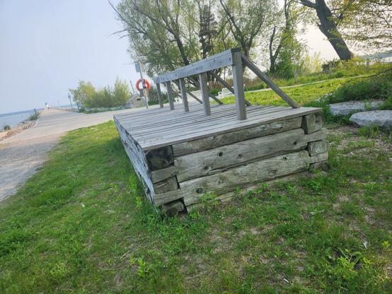 Old section of wooden dock - example of 19th century Pickering pier.