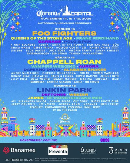 Cartel oficial del festival Corona Capital 2025.
