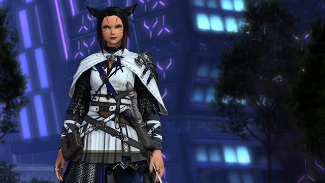 A serious, slightly-frowny-looking Ali-cat in FF14, during a recent MSQ part in Solution Nine. I won't describe more as it's too recent for posting spoilers.
