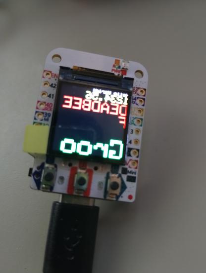 Wemos ESP32S3 pro mini board showing the font flipped, and maybe upside down, very weird.