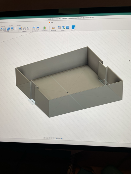 Screenshot of Inventor Fusion ui with a work in progress box