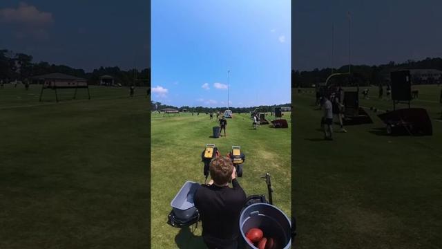 Catching off the Jugs Machine with Darnell Mooney #insta360 #falcons #nfl #football