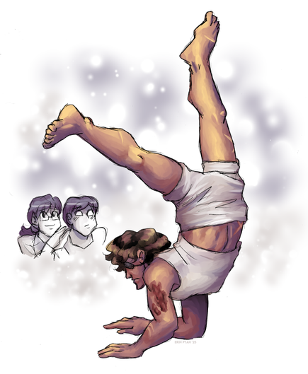 Finished art of Thorn's handstand