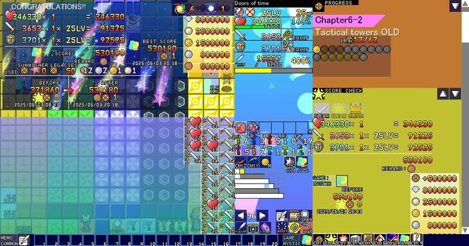 Score result in Tactical Nexus, on Chapter 6-2 "Tactical towers OLD". 
530,180 points and bronze medal.