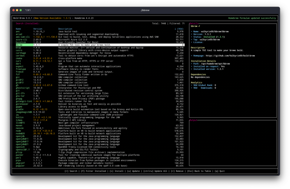 bbrew installed screenshot