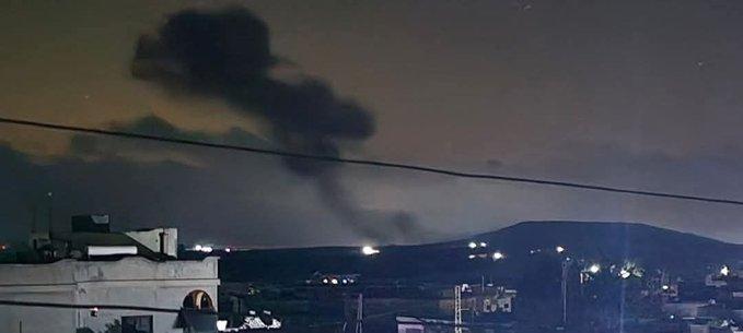 Smoke rises from an Israeli airstrike on southern Syria, June 3, 2025