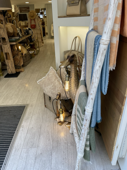Des canards en bronze dans un magasin