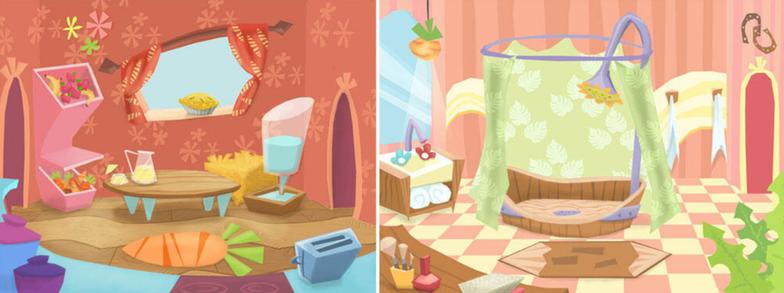 Concept art background illustrations from Littlest Pet Shop 3DS