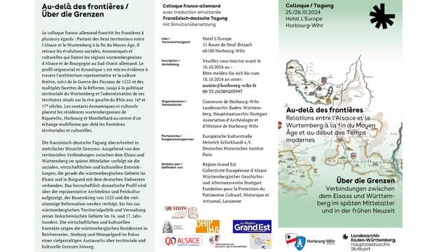 Flyer der Tagung. (C) Hauptstaatsarchiv Stuttgart.