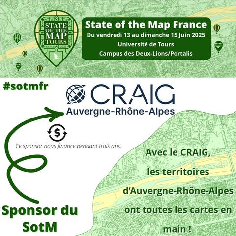 Affiche de sponsorisation du CRAIG pour le SotM France 2025
