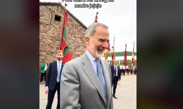 Un momento del vídeo de Felipe VI que ha subido @noa.pereezz_. (TIKTOK / @noa.pereezz_.)