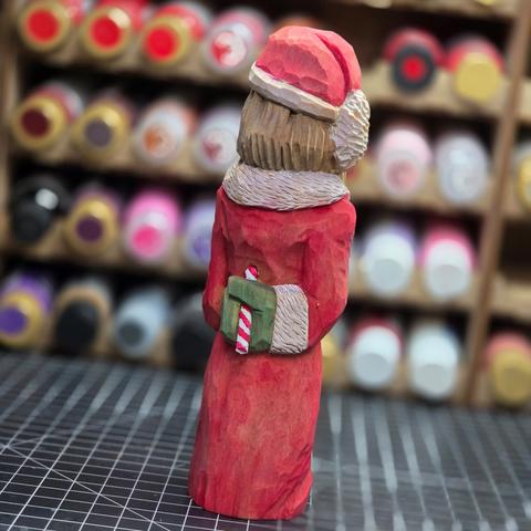 Hand carved Santa rear view