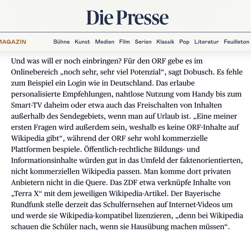 Screenshot Presse-Artikel