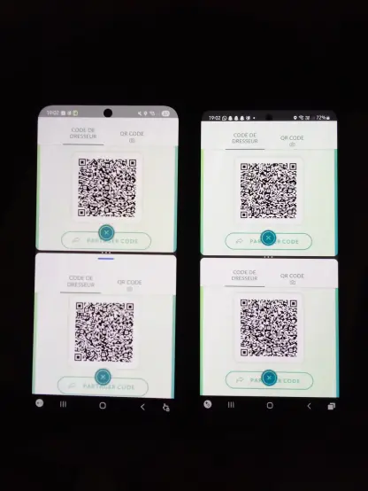 Photo de 4 code QR pour m'ajouter sur Pokémon Go