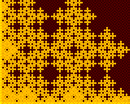 BBC Micro Bot graphics output - Fibonacci snowflakes by algorithm