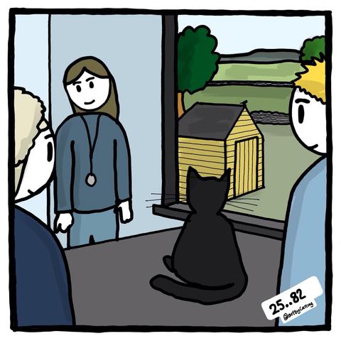 Pictured in examination room of vets with cat, who spent time looking out of the window at the fields and hills. Hopefully we are now at the bottom of it.