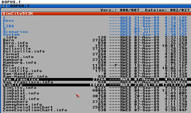 DOPUS looking at some game files. The savegame is older than the actual game it came from.