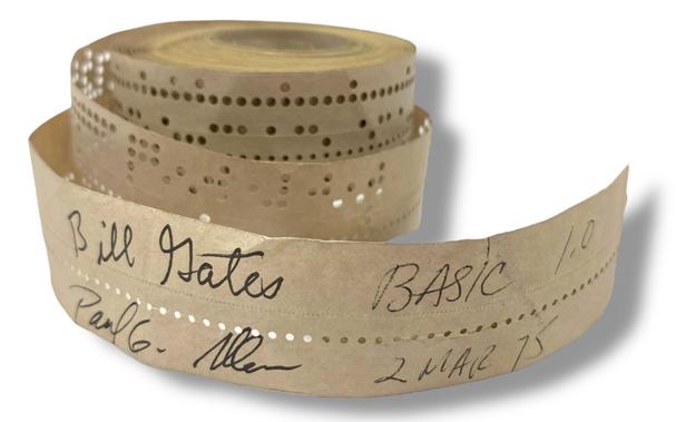 paper tape of Altair Basic signed by Bill gates and Paul Allen