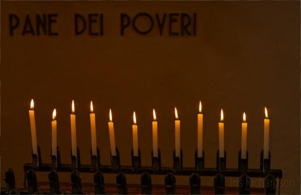 Bread for the poor chruch lid candles in Torino Italy
