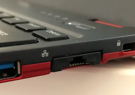 ethernet jack only using about the same space as a usb plug, closed.