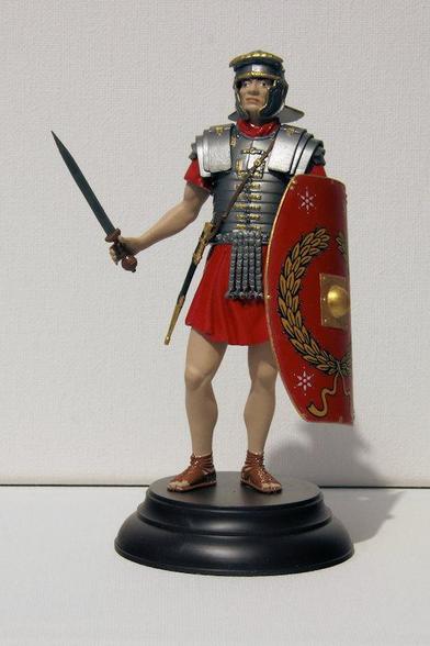 A 1st Century AD Roman Legionary built from the MiniArt 1:16th scale plastic model kit. Painted using a combination of enamel and acrylic paints.