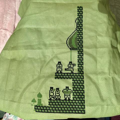 broderie en cours d'un screenshot de Tetris sur GameBoy
